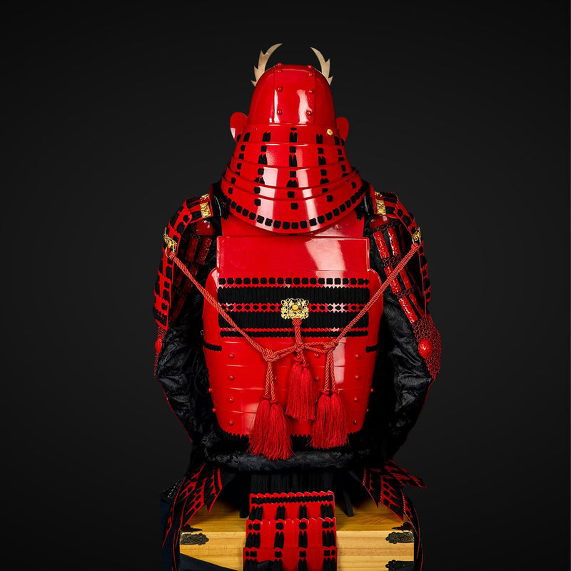 Handmade Tokugawa Clan Red Samurai Armor, Full-Size Yoroi, Japanese Wa 
