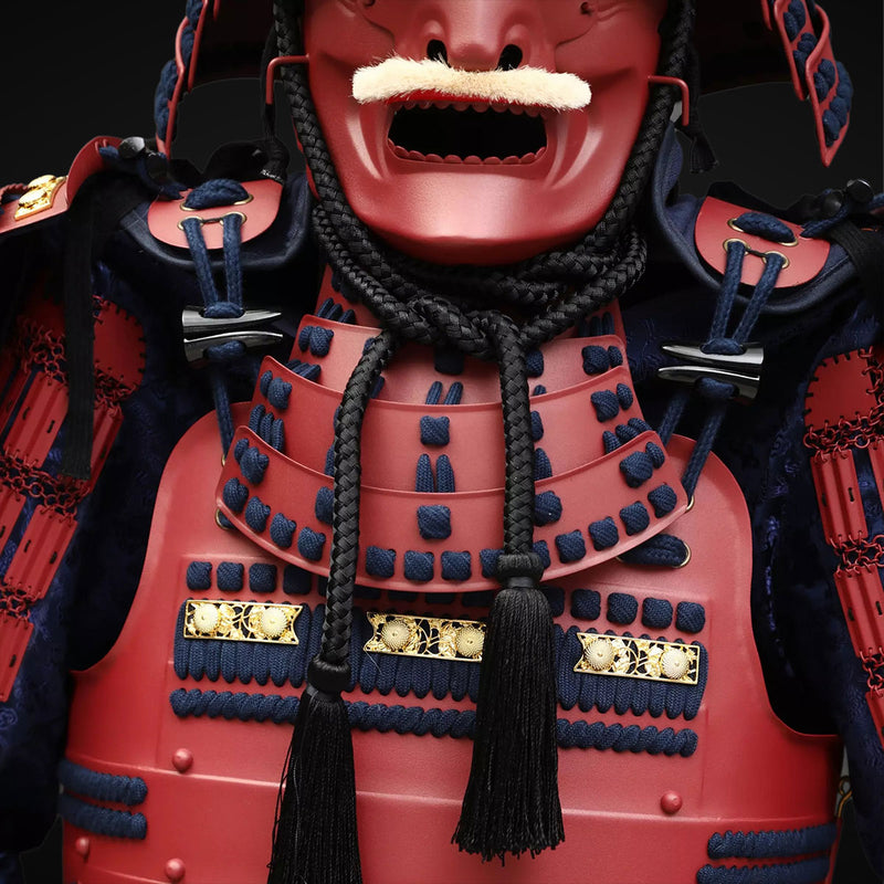 Handmade Tokugawa Clan Black & Blue Samurai Armor with Kuro Kuwagata H 