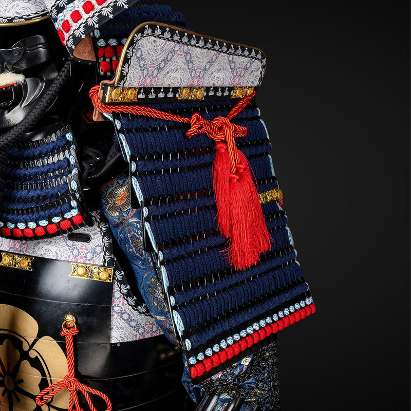 Handmade Life-Size Yoroi, Oda Clan Kachi Blue & Black Samurai Armor ,  