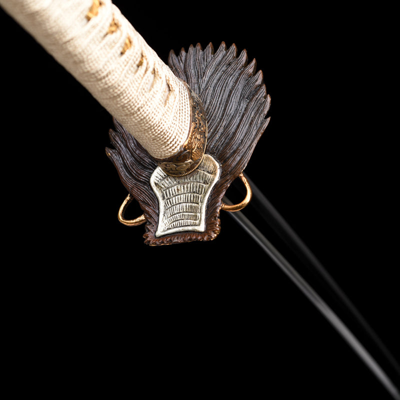 Dragon Scales T10 Forged Katana with Genuine Ray Skin & Gold-Silver Fittings 