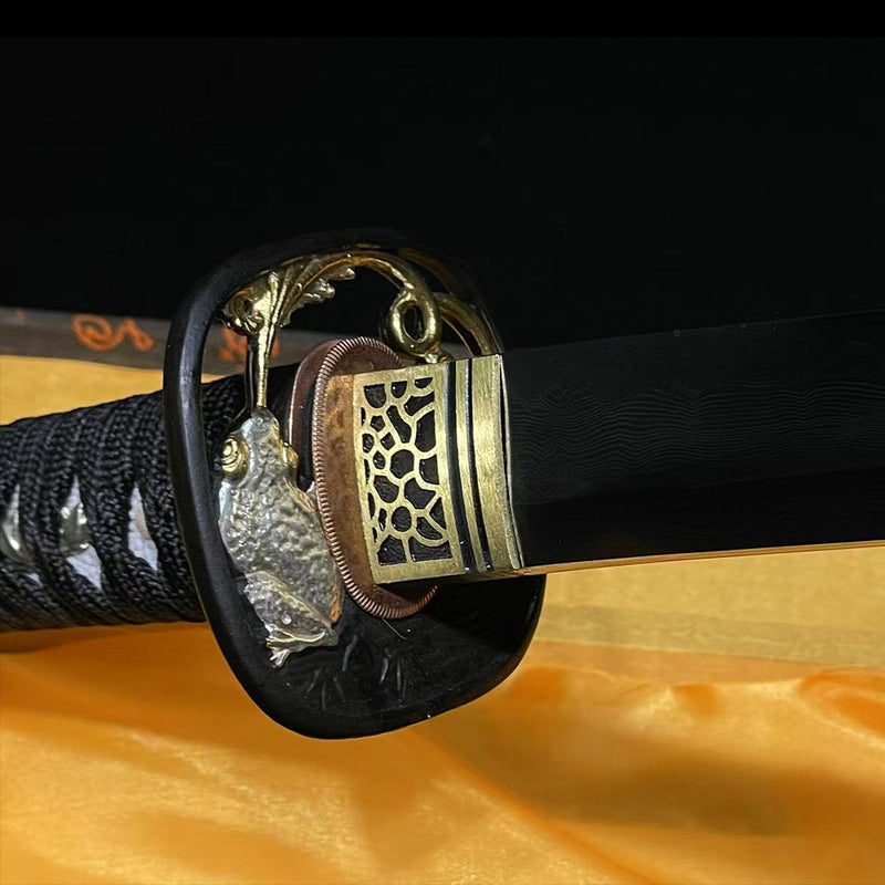 Hand Forged Japanese Wakizashi Sword Honsanmai 1095 Carbon Steel+Folde 
