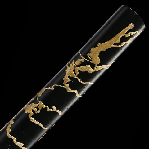 Ghost of Yotei Dark Night Golden samurai sword full view QQ-0273U