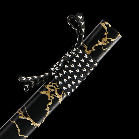 Ghost of Yotei Dark Night Golden katana saya solid wood scabbard QQ-0273U