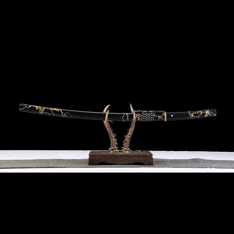 Ghost of Yotei Dark Night Golden Katana 1095 Carbon Steel Sword 
