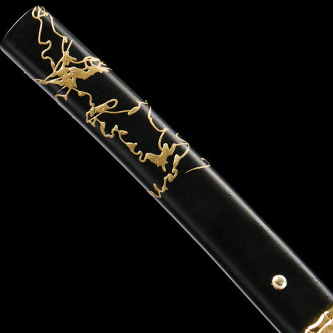 Ghost of Yotei Dark Night Golden sword saya solid wood scabbard QQ-0273U