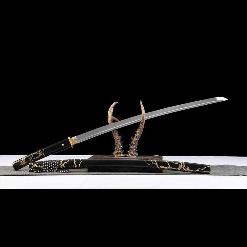 Ghost of Yotei Dark Night Golden Katana 1095 Carbon Steel Sword 