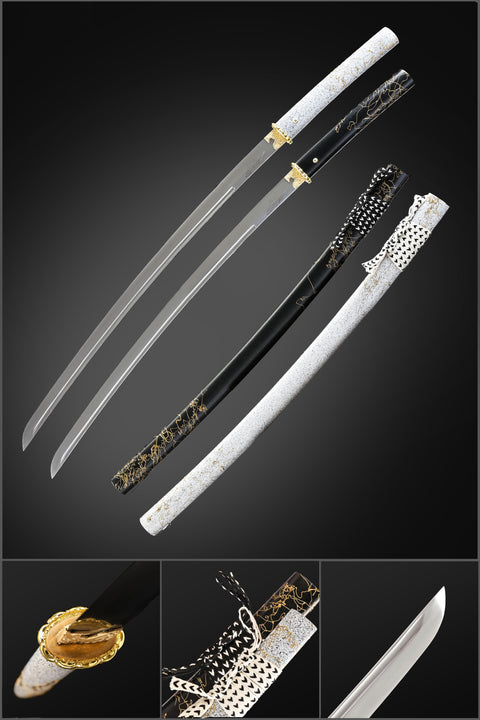 Ghost of Yotei Soul Dark Night Golden Katana 1060 Carbon Steel Samurai Sword