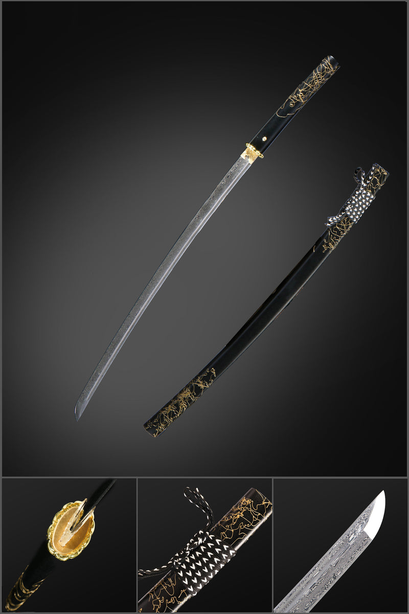 Ghost of Yotei Atsu Katana | Damascus Steel Samurai Sword 