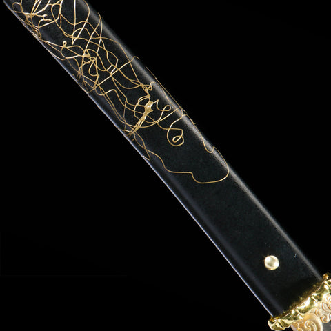 Ghost of Yotei Atsu Gilded Night Katana black and gold handle QQ-0269U
