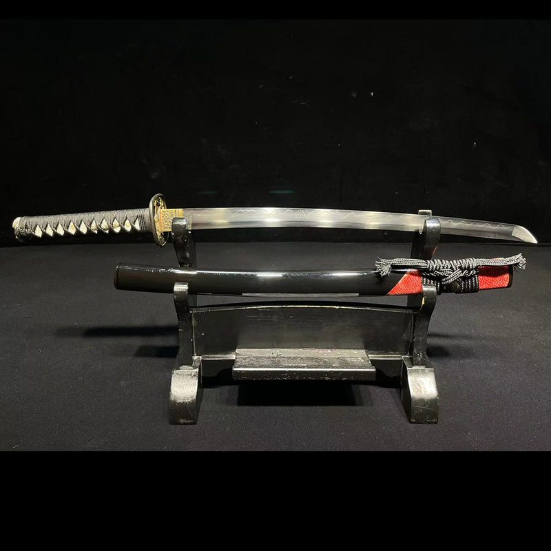 Hand Forged Japanese Wakizashi Sword Honsanmai 1095 Carbon Steel+Folde 