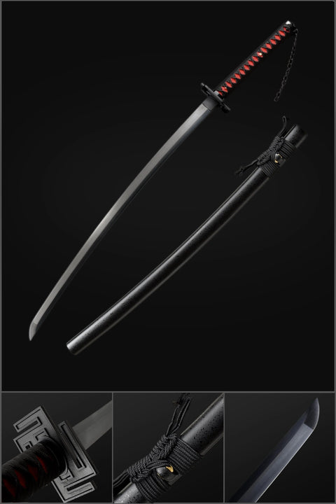 anime sword zangetsu ichigo bankai sword Black Blade 1060 carbon steel bleach ichigo kurosaki-SL-1420
