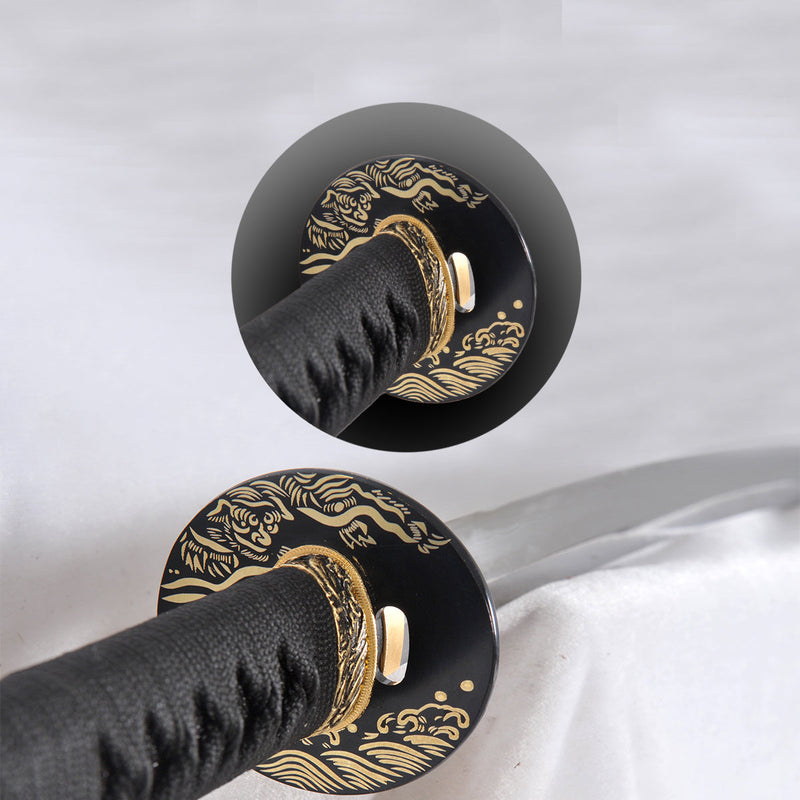 Hand Forged Japanese Samurai Katana Sword Honsanmai 1095 Steel+Folded Steel Full Tang 