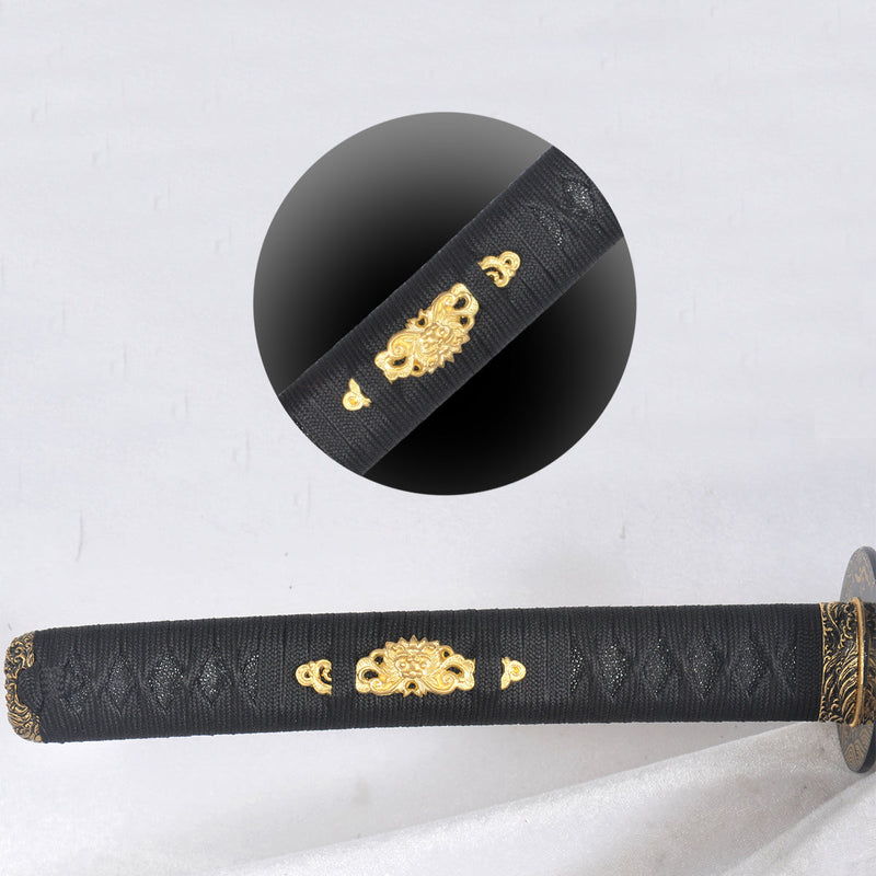 Hand Forged Japanese Samurai Katana Sword Honsanmai 1095 Steel+Folded Steel Full Tang 