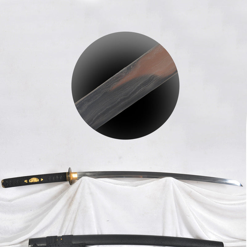 Hand Forged Japanese Samurai Katana Sword Honsanmai 1095 Steel+Folded Steel Full Tang 
