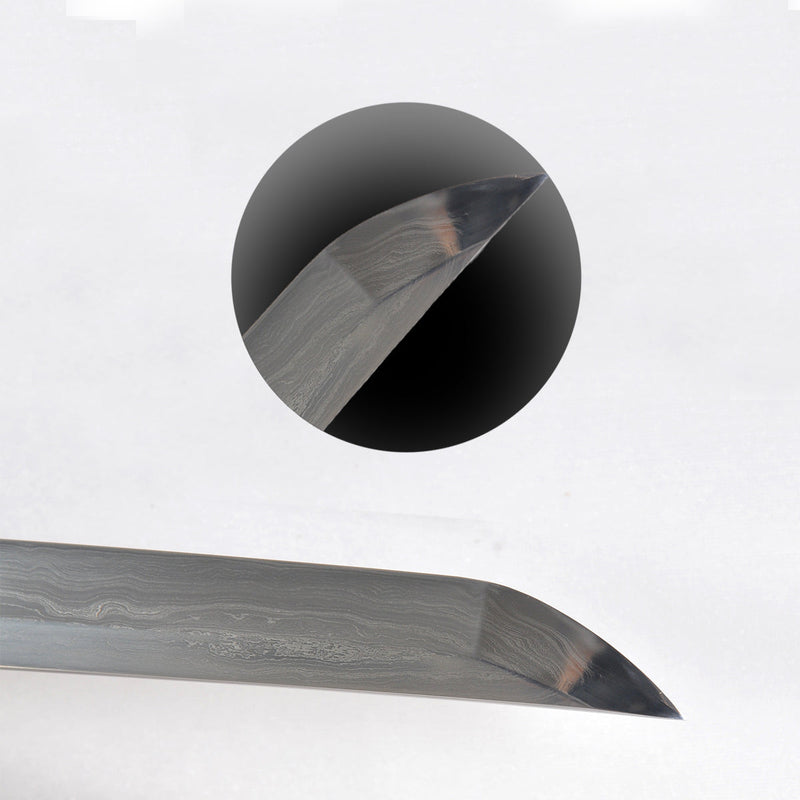 Hand Forged Japanese Samurai Katana Sword Honsanmai 1095 Steel+Folded Steel Full Tang 