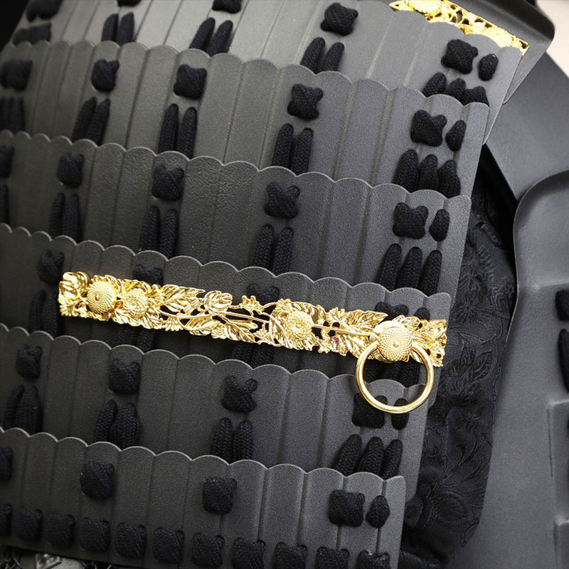 Handmade Black Samurai Armor with Bull Antlers Life Size Yoroi,Japanes 