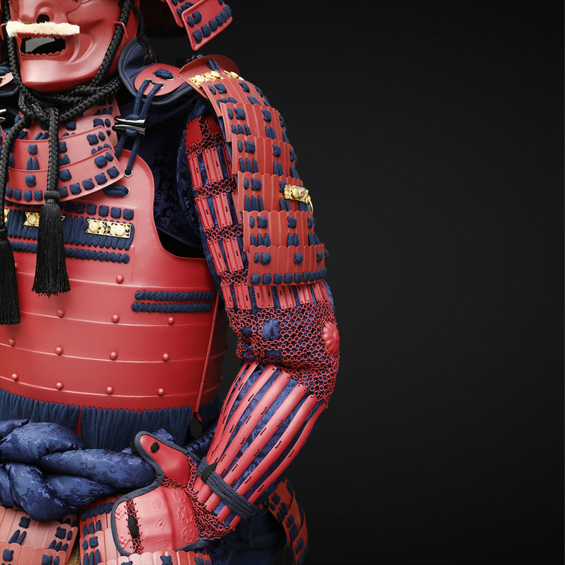 Handmade Tokugawa Clan Black & Blue Samurai Armor with Kuro Kuwagata H 