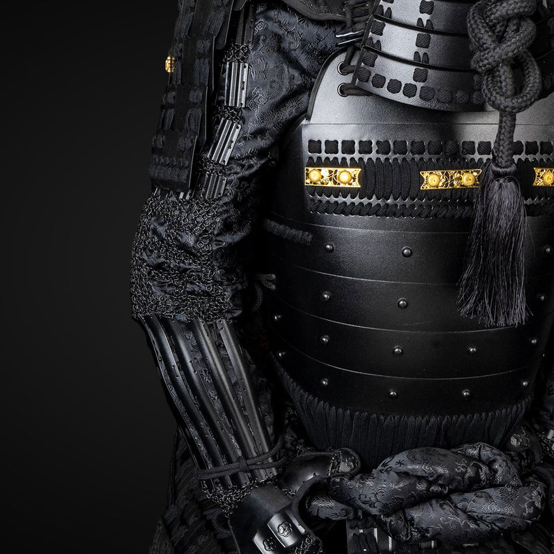 Handmade Sanada Nobuyuki Clan Life-Size Black Samurai Armor Yoroi 