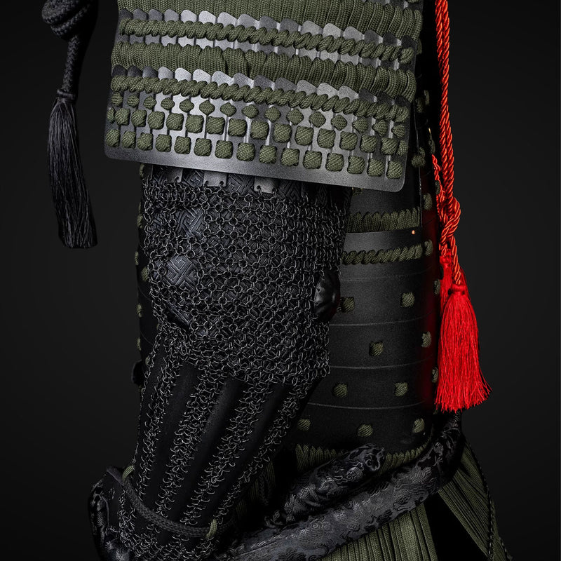 Handmade Life-Size Yoroi, Black Sanada Nobuyuki Samurai Armor Set 