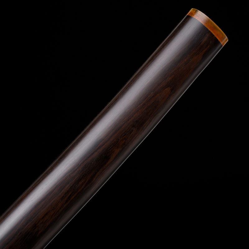 Ebony Wood Saya Katana Laido with T10 Forged Blade, Copper Guard, and  