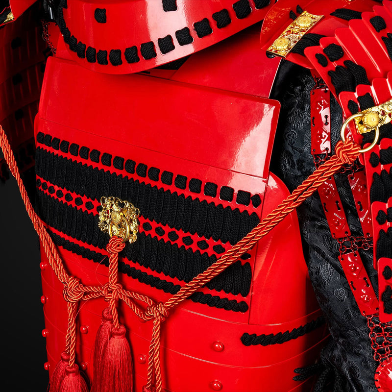 Handmade Tokugawa Clan Red Samurai Armor, Full-Size Yoroi, Japanese Wa 