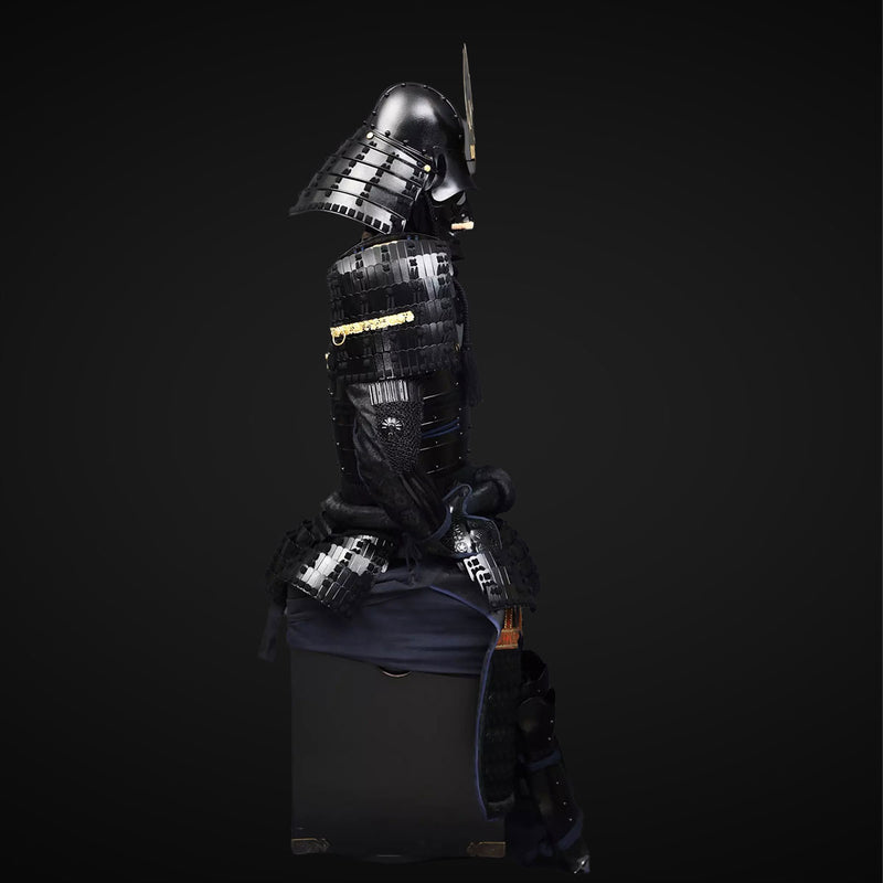 Handmade Life Size Yoroi,Tokugawa Clan Black Samurai Armor Set with He 