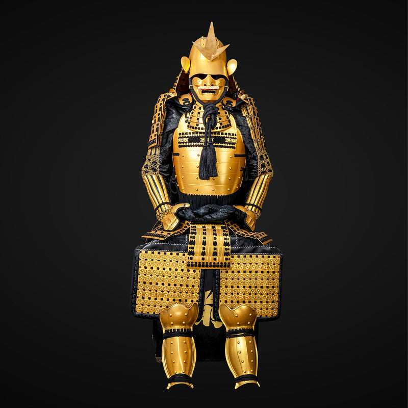 Handmade Life Sized Golden Japanese Samurai Armor Yoroi and Custom Fit 