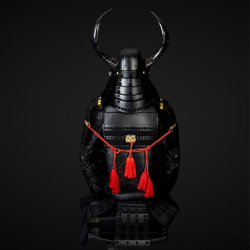 Handmade Sanada Nobuyuki Clan Life-Size Black Samurai Armor Yoroi 