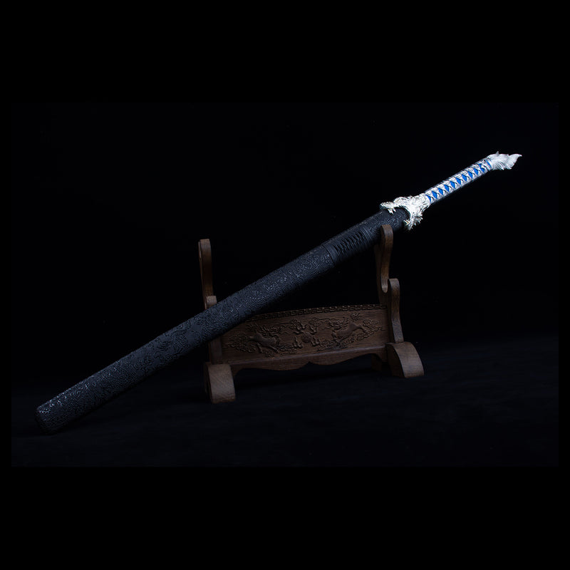Chinese Tang Dao Sword - High Manganese Steel, Wolf Head Handle 