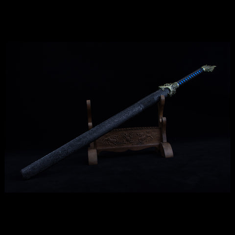 Handmade Chinese Tang Dao Sword - Manganese Steel with Wolf Head Carved-QQ03856-U-COOLKATANA