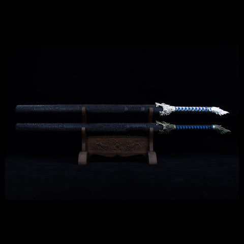 Handmade Chinese Tang Dao Sword - Manganese Steel with Wolf Head Carved-QQ03856-U-COOLKATANA