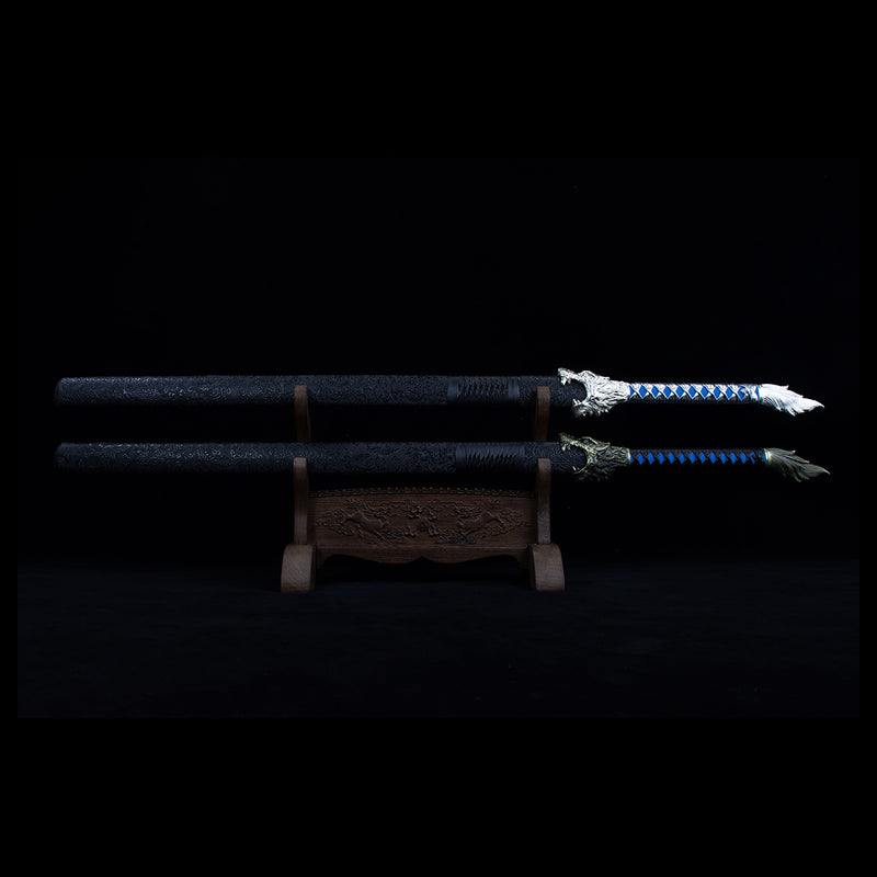 Chinese Tang Dao Sword - High Manganese Steel, Wolf Head Handle 