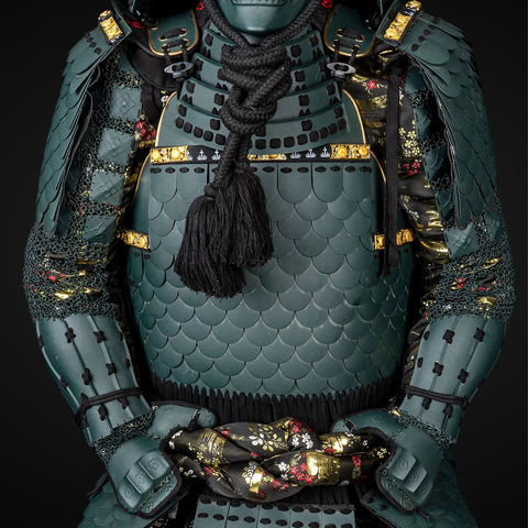 Green Samurai Armor with Under Armor Jackets for Tactical Protection

