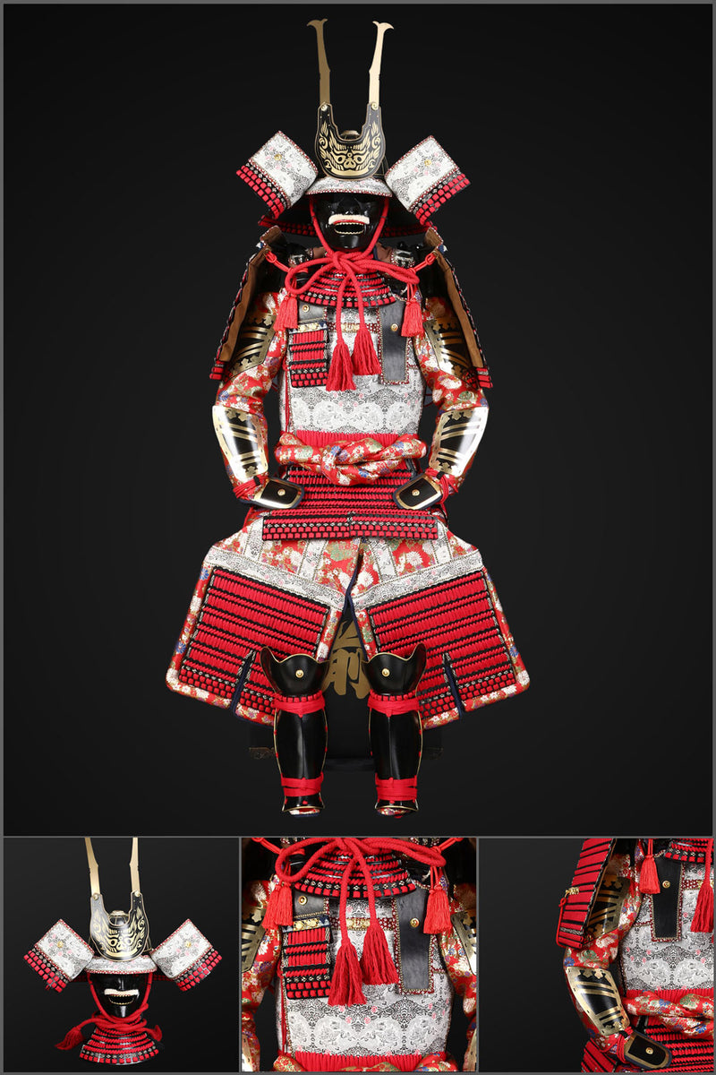 Handmade Life-Size Minamoto no Yoshitsune Samurai Armor, Yoroi with He 
