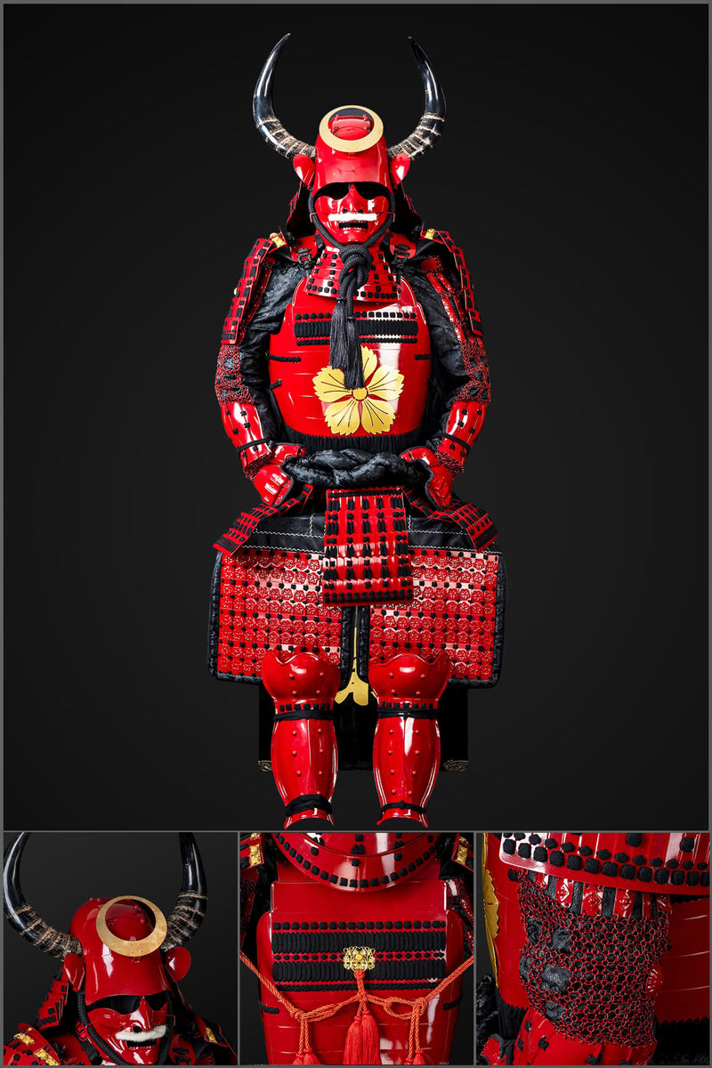Handgefertigte lebensgroße Samurai-Rüstung des Sanada Nobuyuki-Clans – 