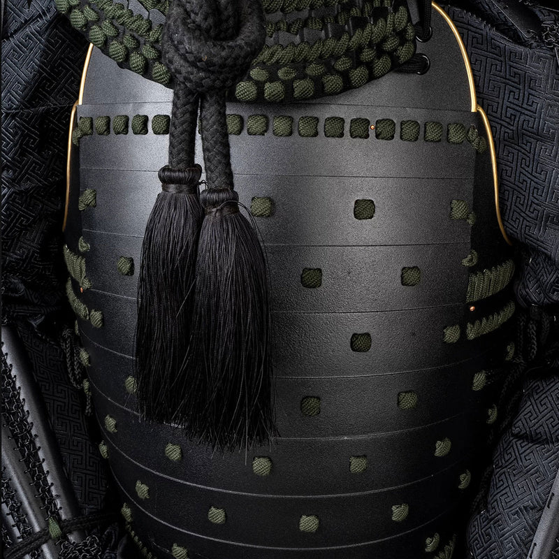 Handmade Life-Size Yoroi, Black Sanada Nobuyuki Samurai Armor Set 