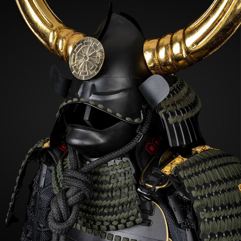 Handmade Life-Size Yoroi, Black Sanada Nobuyuki Samurai Armor Set 