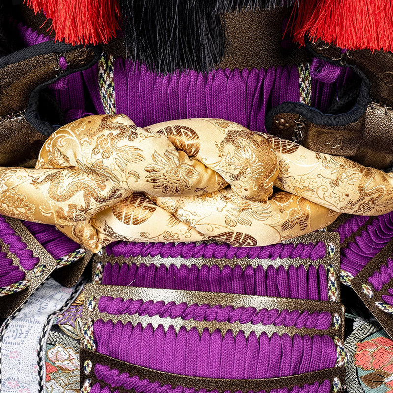 Handmade Life-Size Yoroi,Oda Clan Kachi Brown & Purple Samurai Armor 