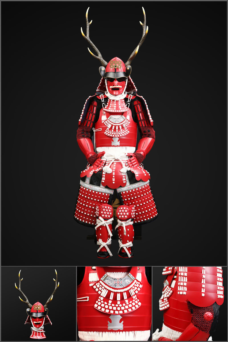 Handmade Life Size Japanese Yoroi,Red Samurai Armor for Sanada Yukimur 