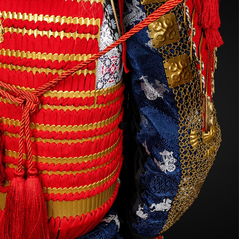 Handmade Life Size Yoroi,Takeda Clan Red Japanese Samurai Armor 