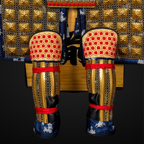 Scale armor elements, integrated into the Takeda Clan design, showcasing a highly detailed and layered structure for maximum defense, with traditional samurai styling.

