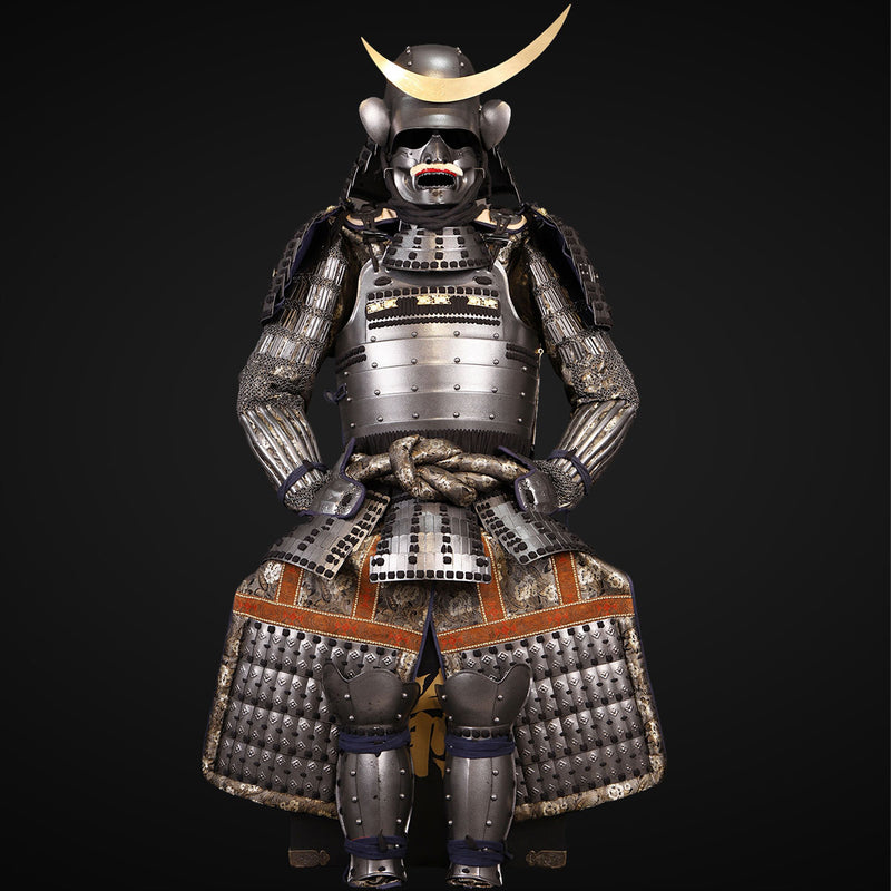 Handmade Life-Size Yoroi Masamune Date Samurai Armor with Crescent Hel 