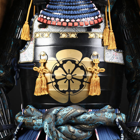 Tree Sentinel Armor Style Integrated into Handmade Oda Clan Black & Blue Samurai Armor

