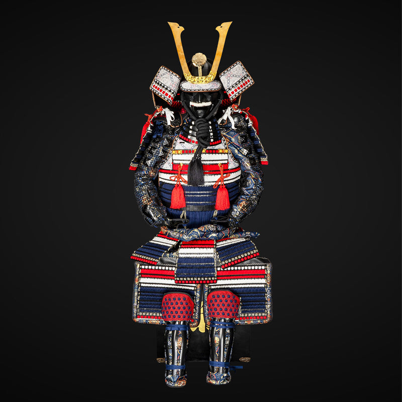 Handmade Life-Size Oda Clan Samurai Armor – Kachi Black & Red Yoroi 
