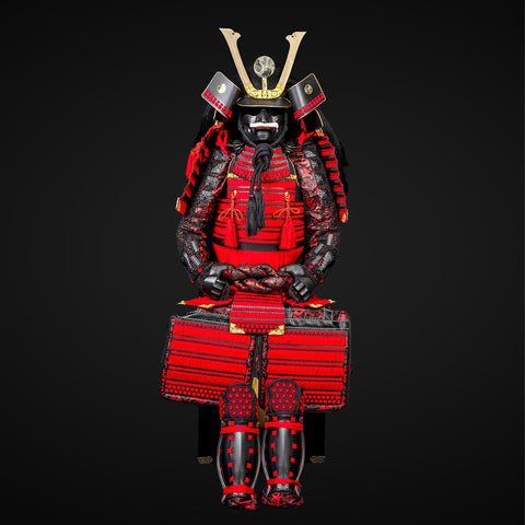 Authentic Red & Black Oda Clan Samurai Armor with Armor Lux Detailing

