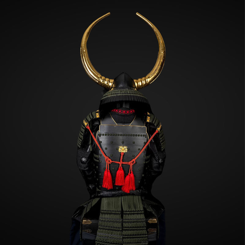 Handmade Life-Size Yoroi, Black Sanada Nobuyuki Samurai Armor Set 