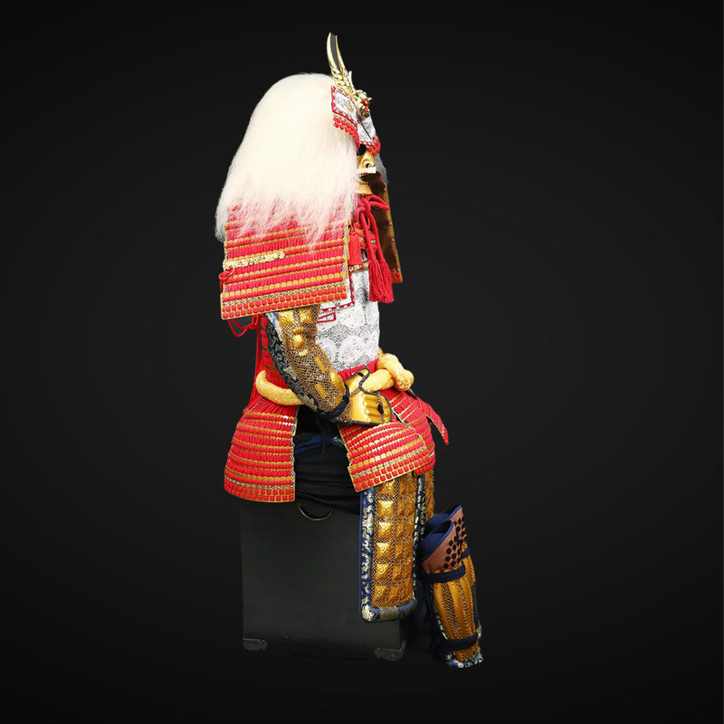 Handmade Life Size Yoroi,Golden Takeda Clan Samurai Armor with White Y 