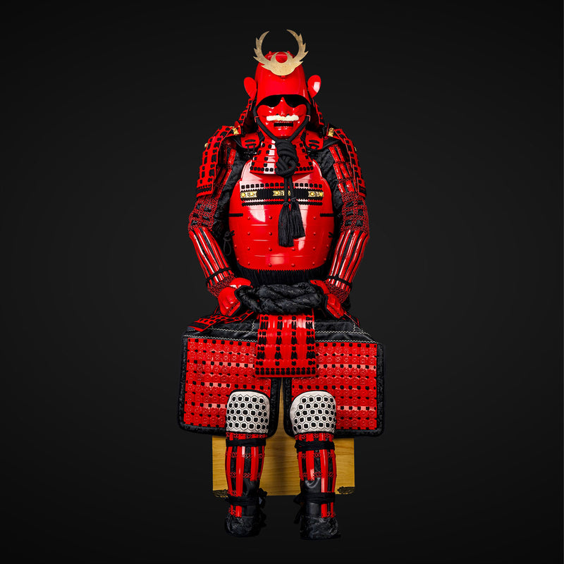 Handmade Tokugawa Clan Red Samurai Armor, Full-Size Yoroi, Japanese Wa 