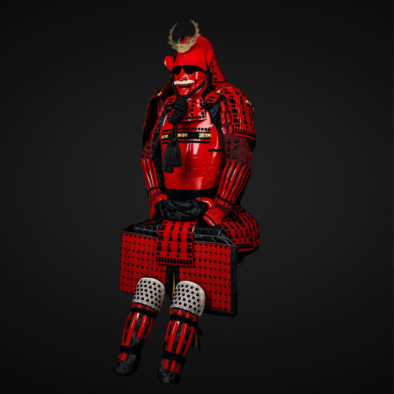 Handmade Tokugawa Clan Red Samurai Armor, Full-Size Yoroi, Japanese Wa 