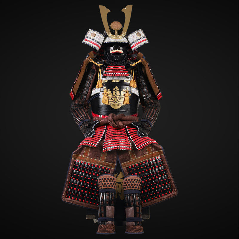 Handgefertigte lebensgroße rote Samurai-Rüstung des Yoroi, Takeda-Clan 